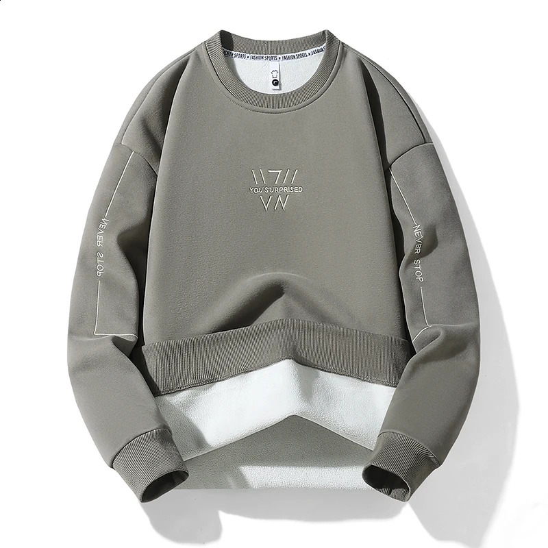 AutumnWinter Mens High Quality Plush Thick Fashion Comfortable Warm Casual Long Sleeve Round Neck Underwear 240823