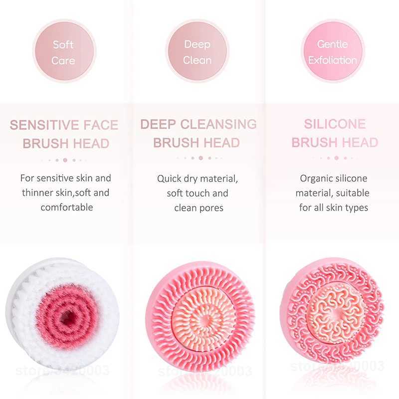 Facial Cleansing Brush Face ScrubberBattery version Spin Cleanser Device Waterproof Cleaning Exfoliation Rotating Spa Machine W250228