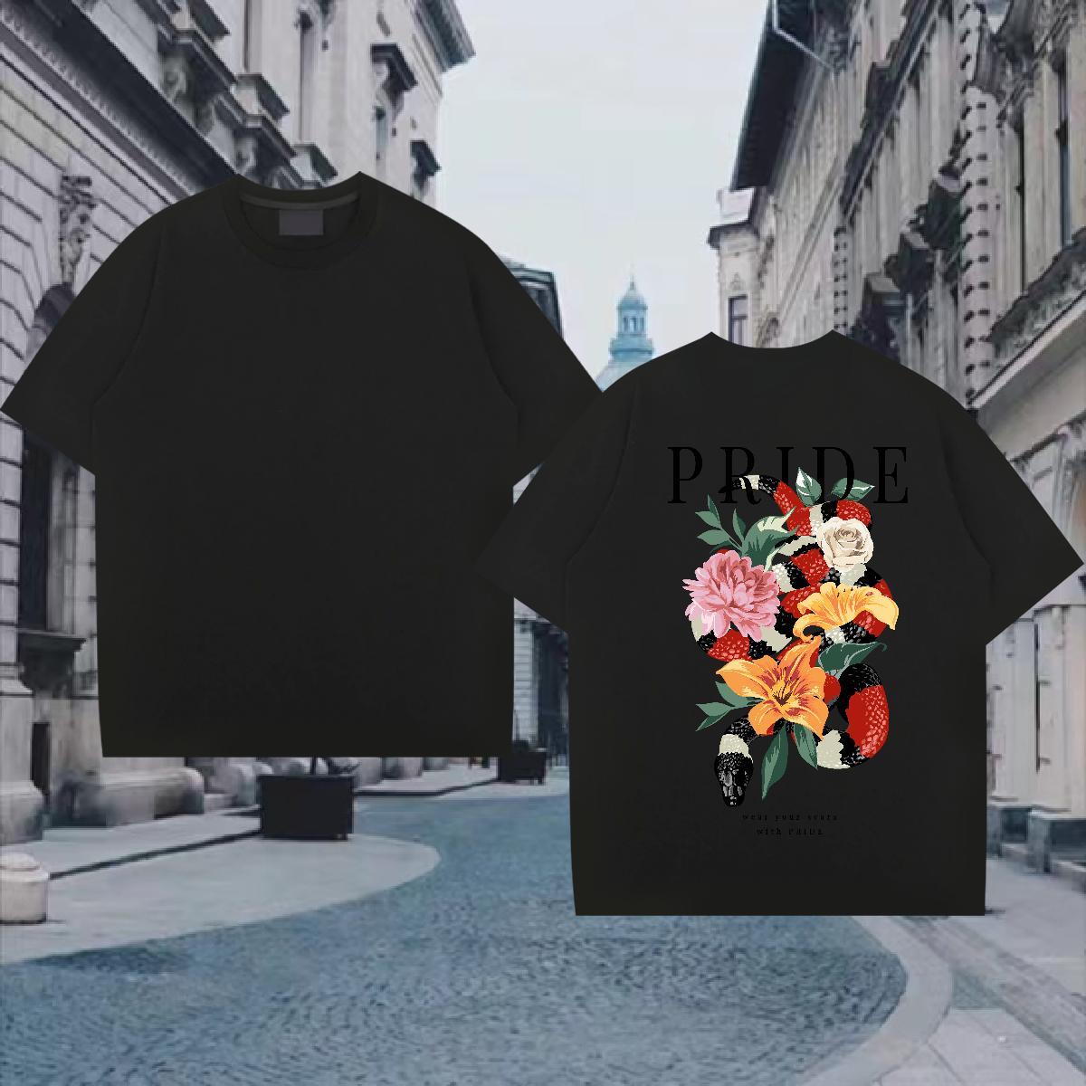 Free Shipping T Shirt For Man 100% Cotton 230g letter Hip Hop Street Custom Print Plus Size Breathable Short Sleeve Couples T Shirts 2024 Tees Shirts
