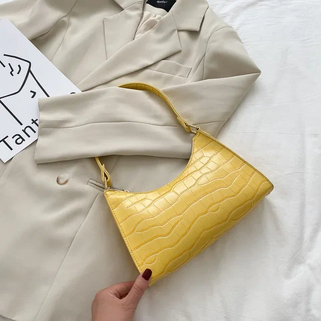 Shoulder Bags Fashion PU Leather For Women Alligator Pattern Armpit Handbag Female Small Underarm Messenger Bag Purse