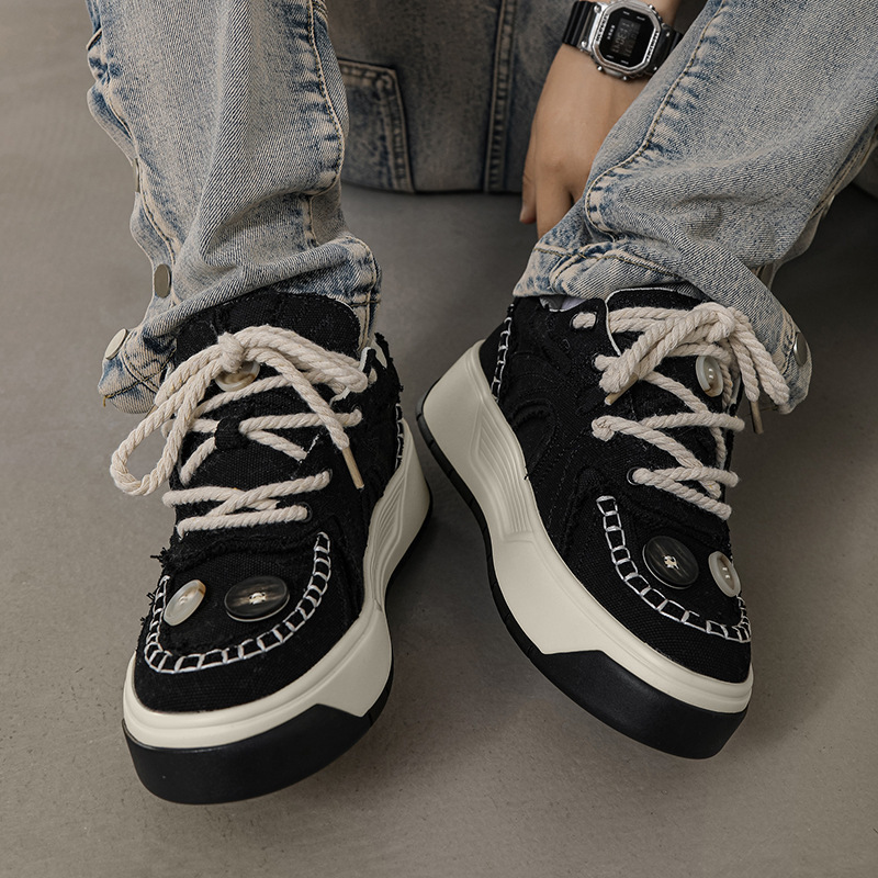 Ddmysports New Board Men S Korean Edition Fashion Canvas Eight Raising Sports And Leisure Couple Versatile Trendy Shoes Women OUTDOOR