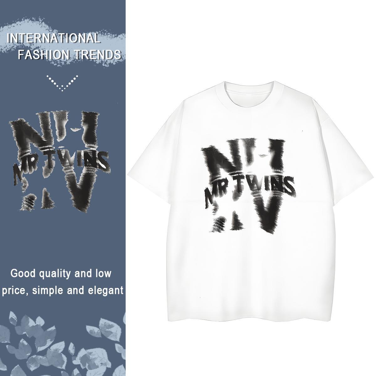 5A Women Tees 230g 100% Cotton letter Daily Wear T shirt Breathable Crew Neck Customized Clothes Shirt