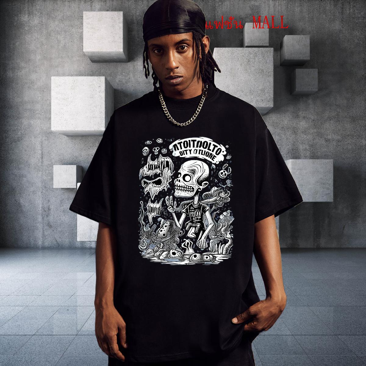 High Quality T shirt 230g 100% Cotton skull Spring Summer Oversized 4XL Pure Cotton Men Tshirts Fashion New Polos