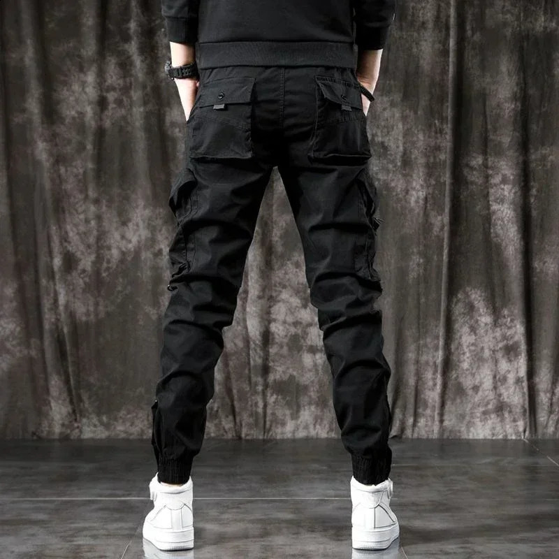 Male Trousers Slim Biker Mens Cargo Pants Motorcycle Summer Khaki With Stylish Regular Fit Big Size Long Vintage Harajuku 240822