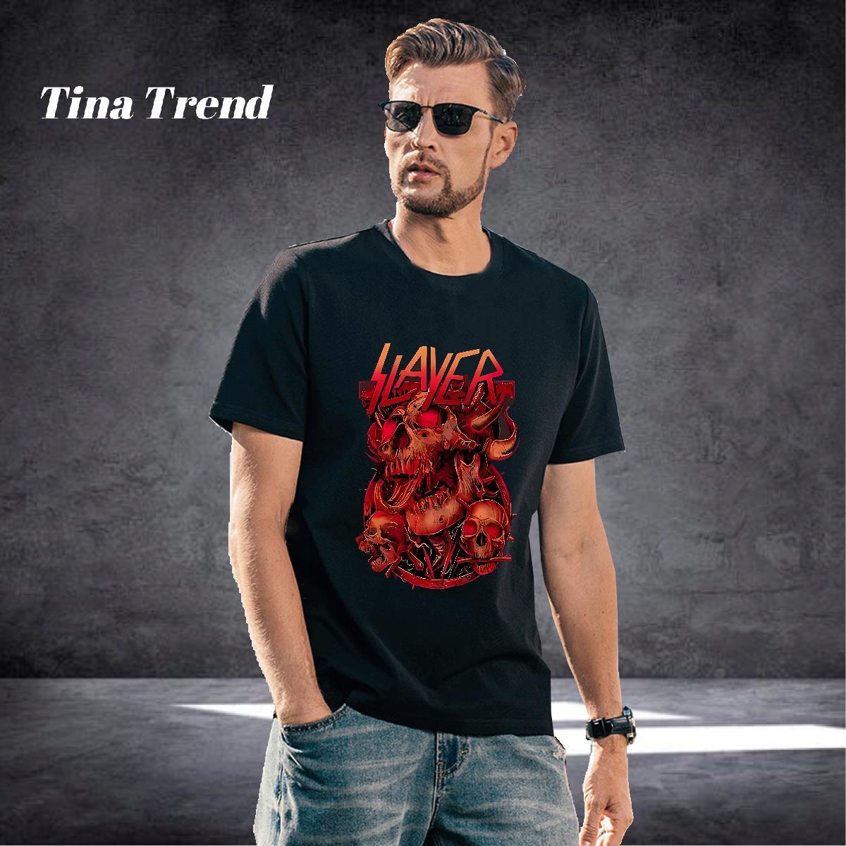 Comfortable Men T Shirts 230g Pure Cotton skull Sport Cartoon Printing L-4XL Breathable Tshirts 2024 Summer Tees