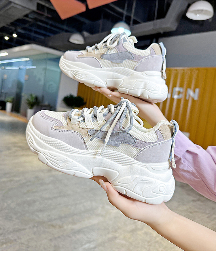 Ddmysports Sports For Women New Spring And Autumn Breathable Casual Versatile White Height Increasing Thick Sole Dad S Shoes OUTDOOR