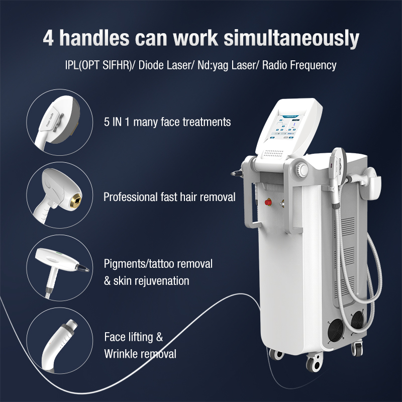 Multifunctional 808nm diode laser hair removal machine RF face lifting IPL vascular removal beauty equipment detailed user manual support