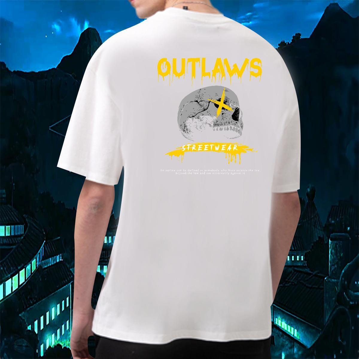Popular Man T Shirts 100% Cotton 230g skull Street wear Hip Hop Oversized 4XL Short Sleeve Soft Tshirt for Man Woman DIY Tees Shirts