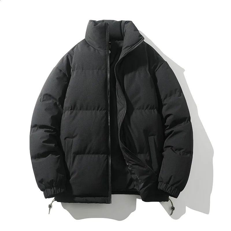 Winter jacket mens solid color Parkas Puffer stand collar warm thick coat womens fashionable casual Parka clothing 240822