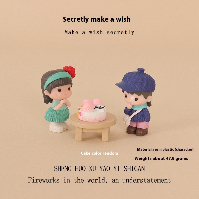 Cute Cartoon Mini Cake Set for Girls' Birthday Parties - Small Home Desktop Household Decorations