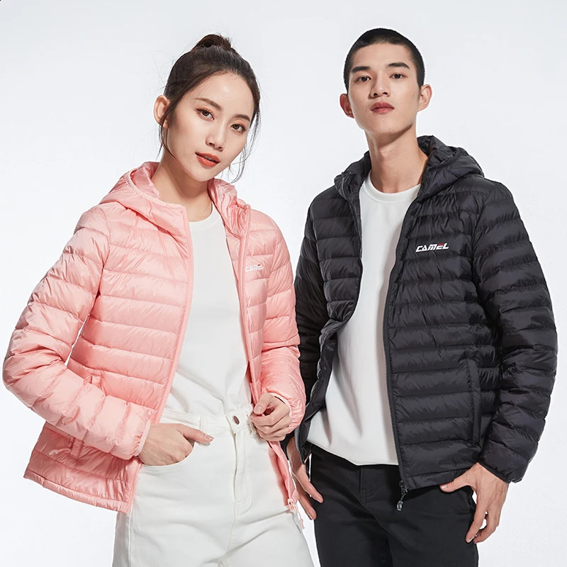 Golden satin womens down jacket camping hiking Ultralight packaging waterproof and warm windproof 240822