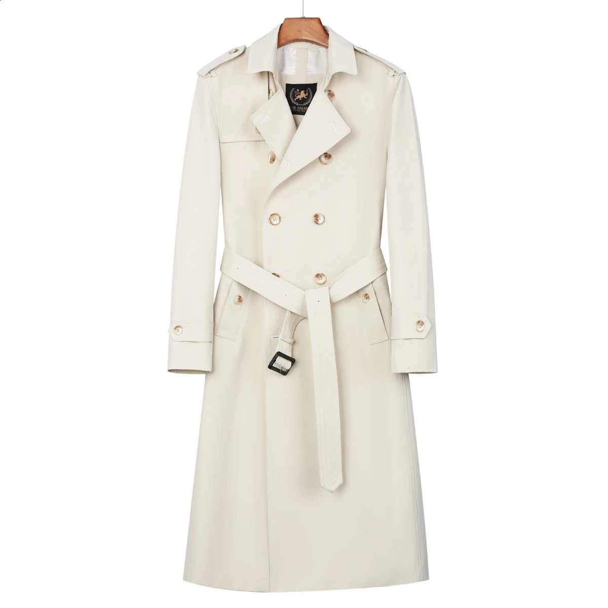 X-long windbreaker over knee men British double breasted spring and autumn fashion trench coat men 240822