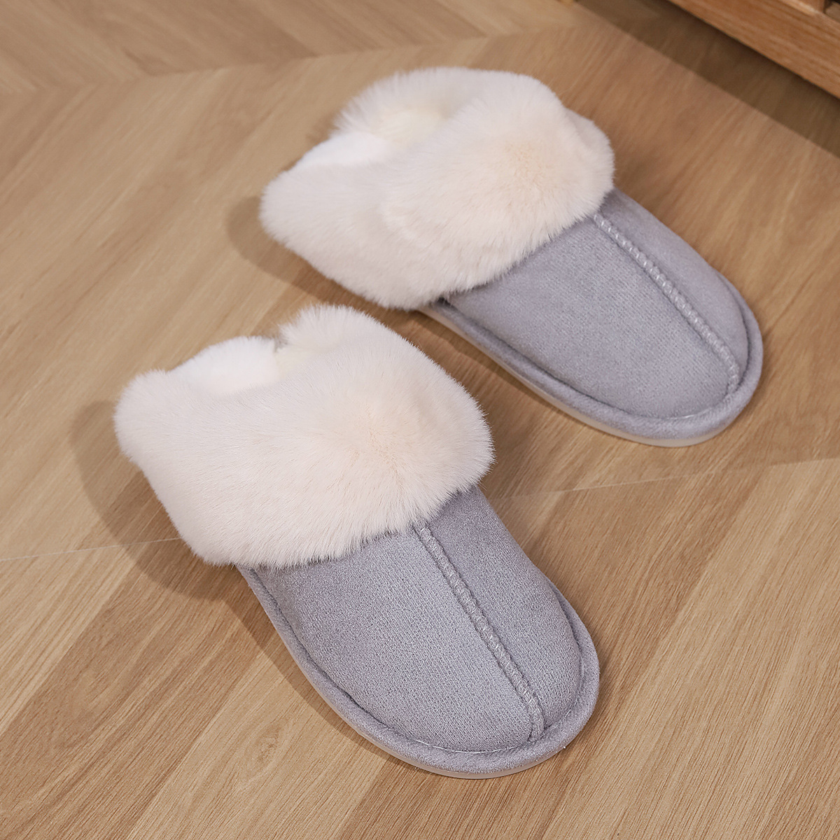 Cozy 2024 Home Slippers: Plush NEW hot Wool Blend, Warm Thick Indoor Flat Shoes for Men & Women