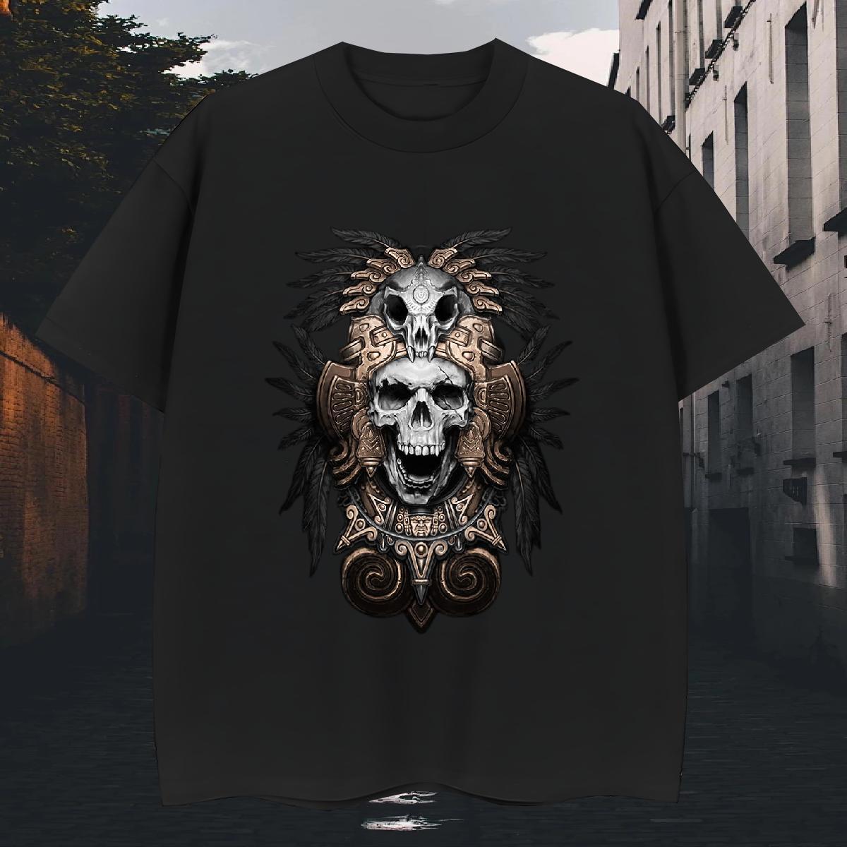 Popular Men T Shirts 100% Cotton 230g skull Sports Casual DIY Breathable Short Sleeve Men Tshirts 2024 Designer Tees