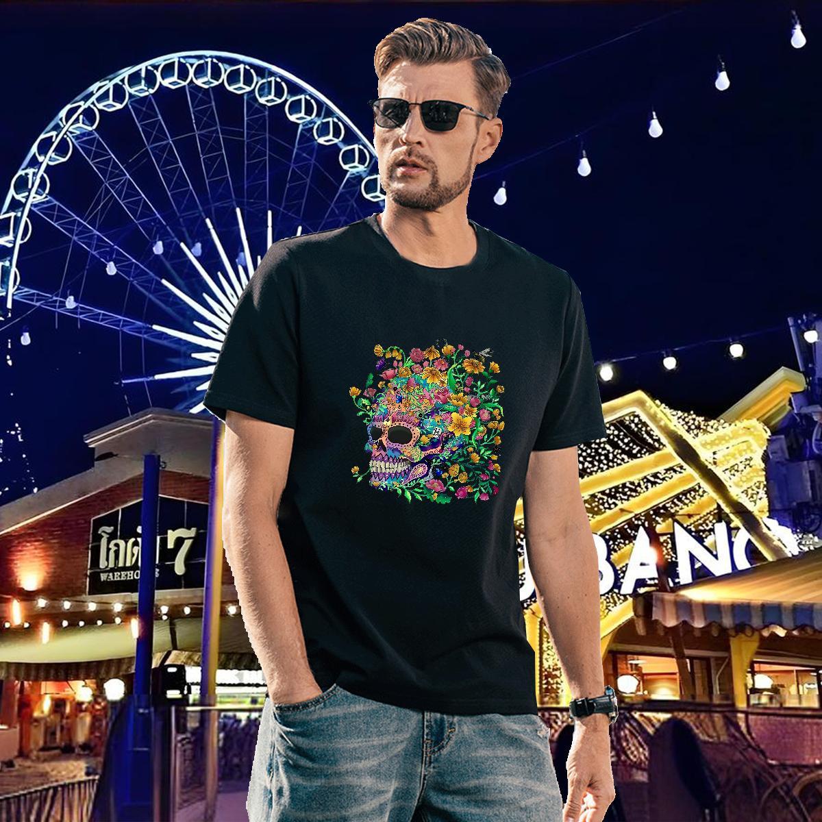 Designer T Shirts Men 230g Pure Cotton colorful Beach Custom Cartoon Short Sleeve Soft Tshirts Customized Wear