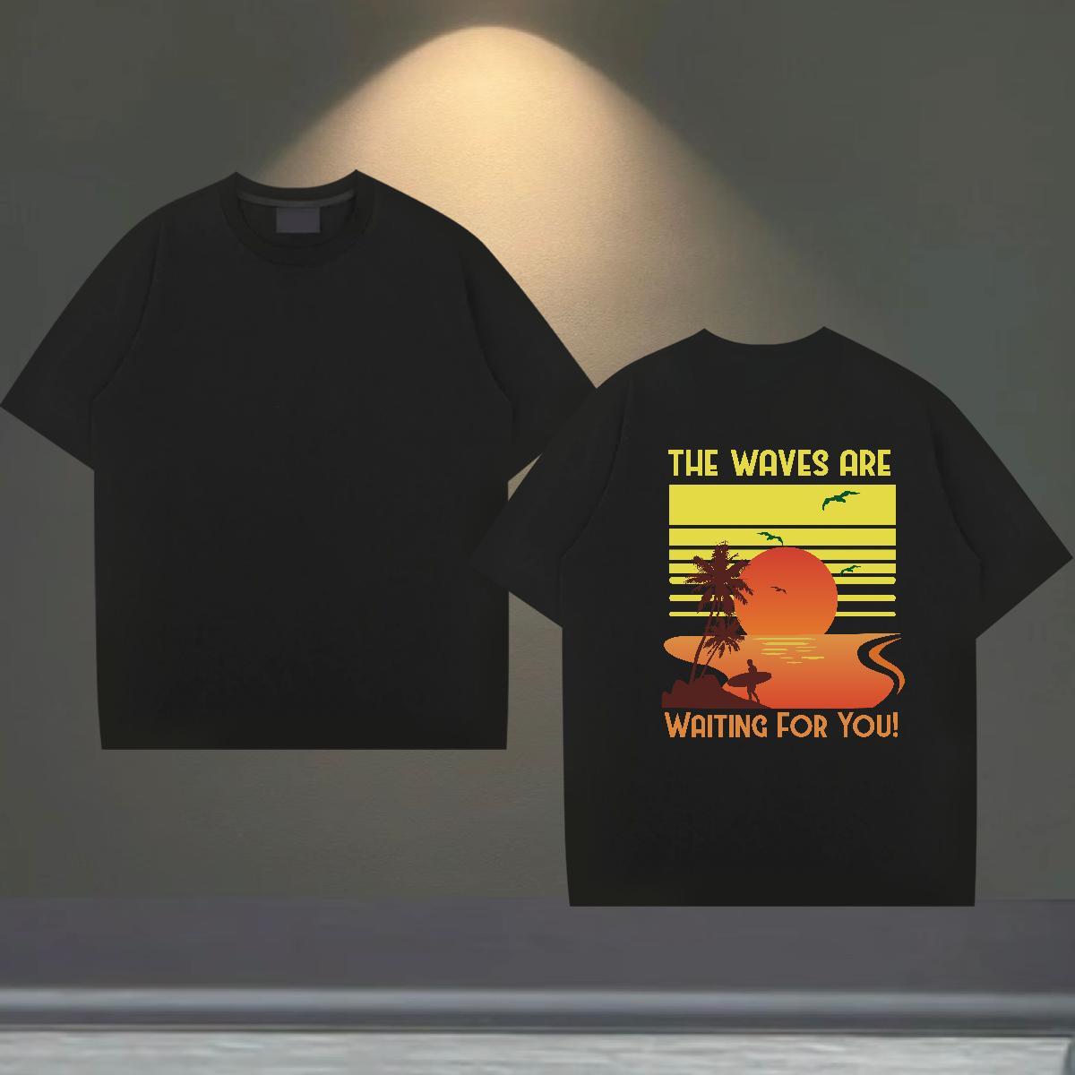 Brand T-Shirts 230g Pure Cotton tree Casual Daily Wear Custom Printed Short Sleeve O-Neck Men Tees Customized Tops
