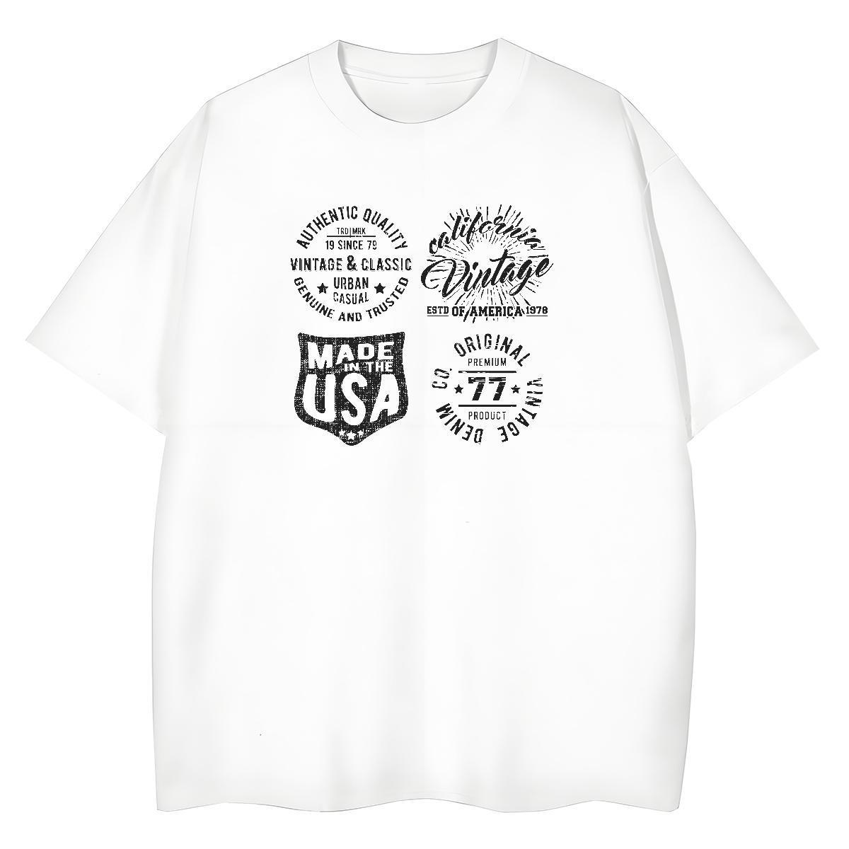 Brand Mens T Shirts 230g 100% Cotton letter Street Casual Anime Pure Cotton Tshirts Fashion New Tops Tees
