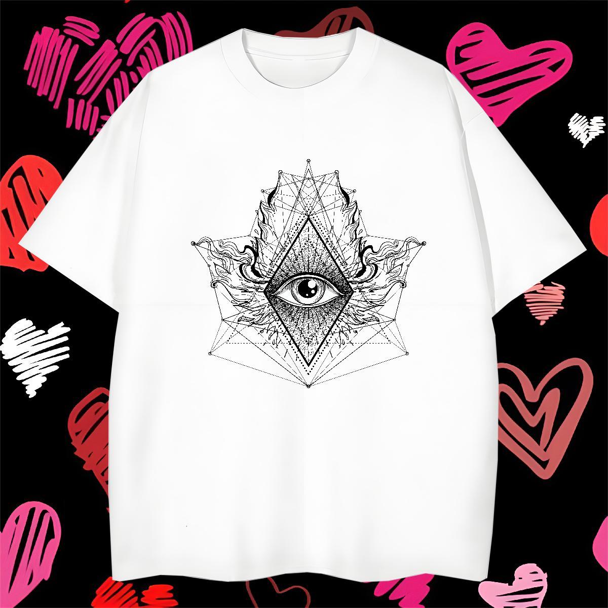 Unisex Mens T Shirts 100% Cotton 230g eye of the devil Home Outdoor DIY Anime Pure Cotton Men Tees Factory Direct Polos