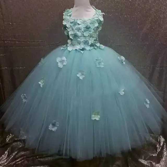Girls Pink Fairy Flower Petal Tutu Dress Childrens Crochet Tulle Dress Long Ball Dress Childrens Wedding Party Dress Evening Dress W240823