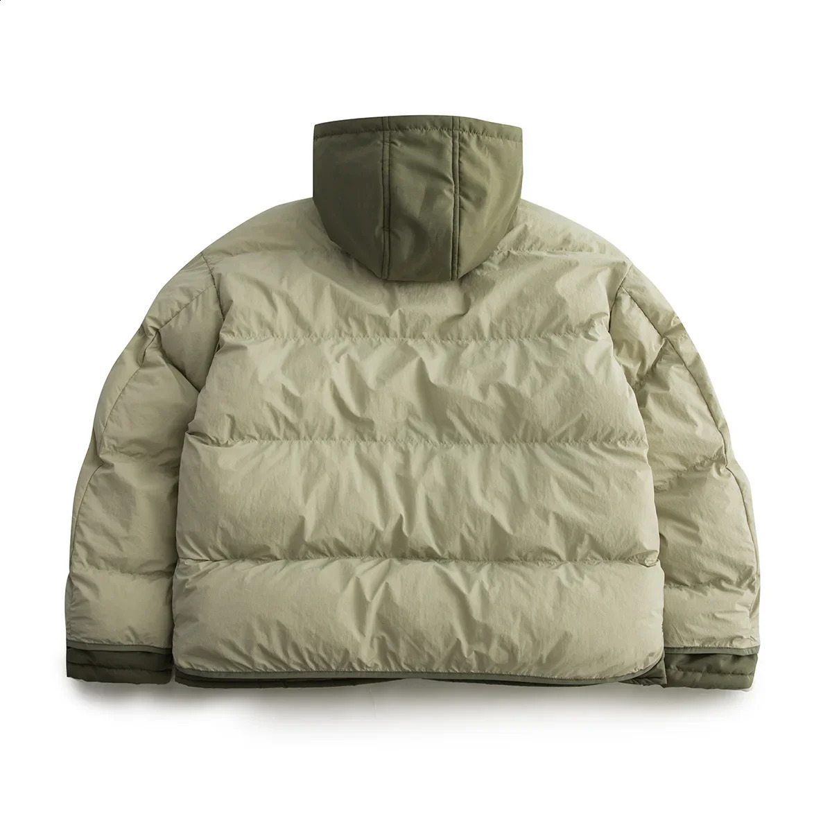 Japanese thick Parkas jacket mens twopiece solid color cotton hooded apron Harajuku casual oversized winter unisex 240822