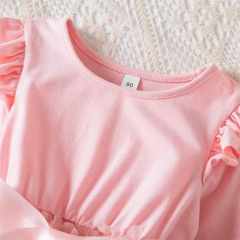 Childrens clothing girls new autumn long sleeved childrens casual clothing 3D butterfly dress birthday wedding princess dress 2-6 years W240823