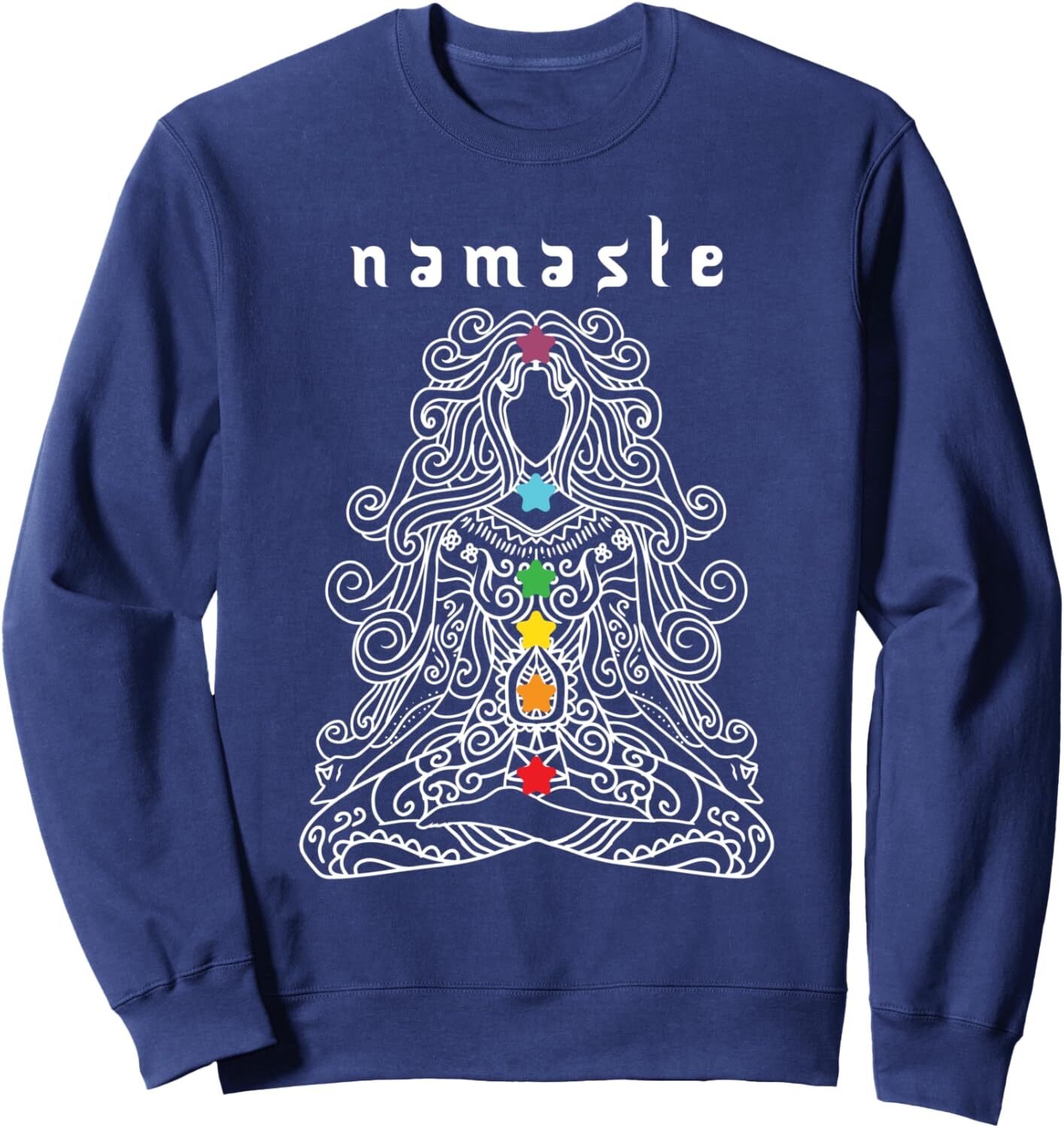 Long Sleeve Shirts for Men sweatshirt Namaste Design Yoga Pose with Chakra Awesome Gift Sweatshirt T shirt Tee Streetwear Casual tops