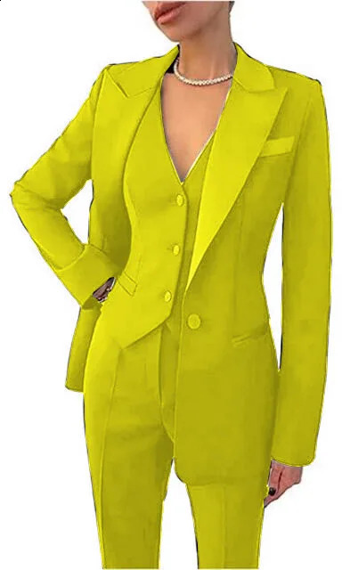 Black 3piece womens set fashion jacket wedding evening dress party business tight pants formal office