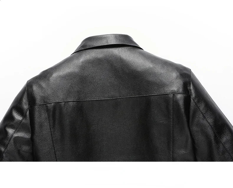 Autumn mens leather jacket lapel thin environmental protection tasteless PU jacket business casual fashion leather jacket 240822