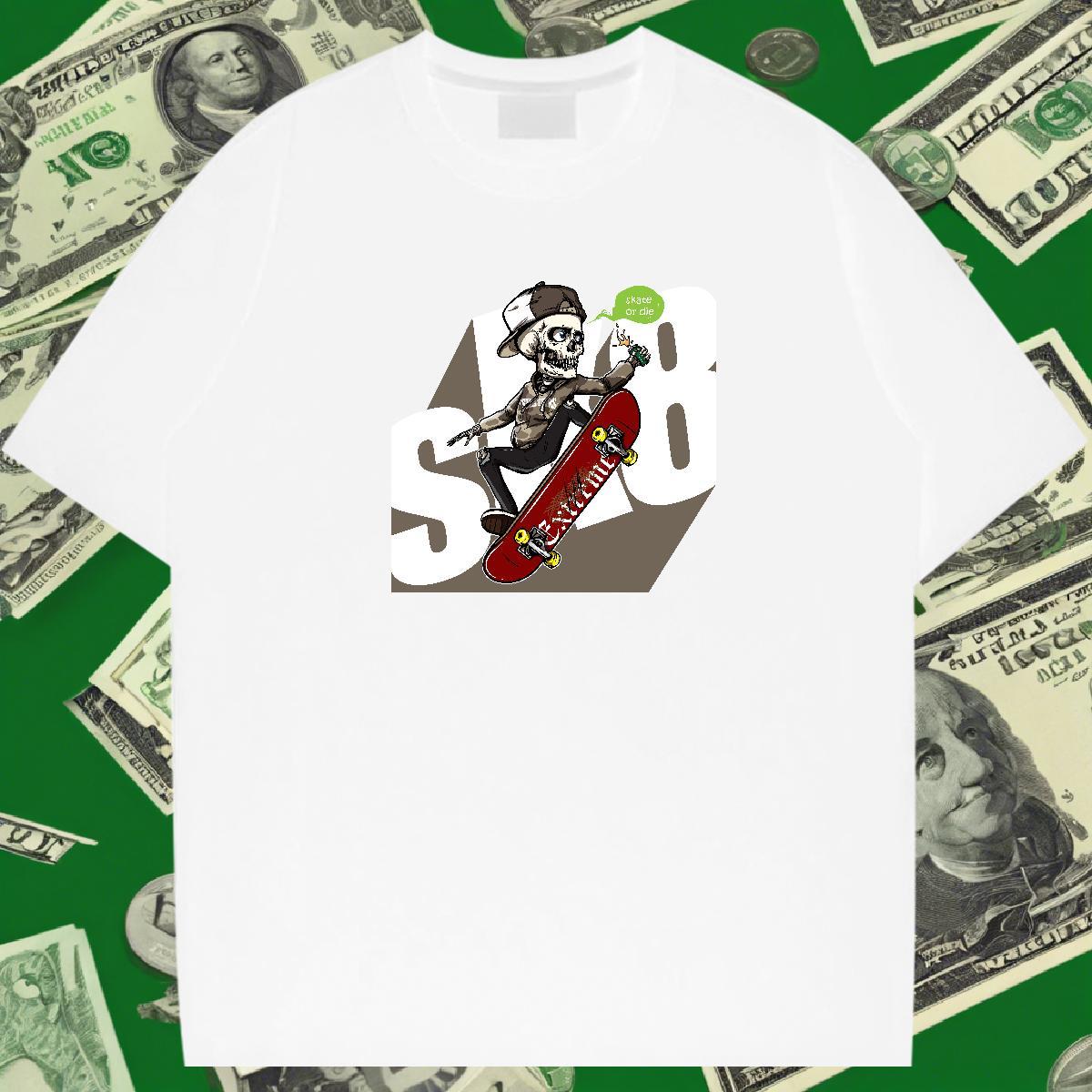 Comfortable Men T Shirts 100% Cotton 230g skateboarding Spring Summer Custom Cartoon Breathable Short Sleeve Men Tshirts Designer Fashion Polos