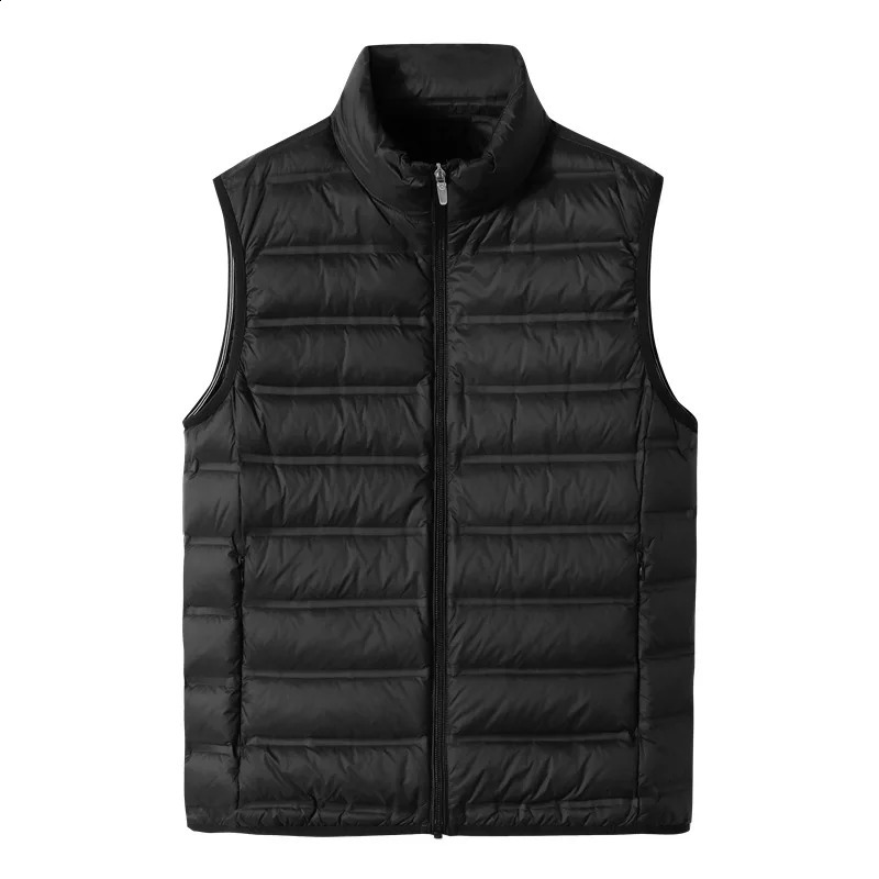 Ultra fine 5XL 8XL mens sleeveless down jacket Spring and Autumn 90% white duck ultra light inflatable 240822