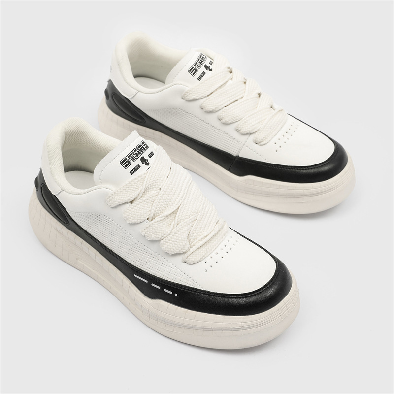 Ddmysports Spring New Casual Trendy Brand Shoes Niche Thick Bottom Splicing Black And White Versatile Board OUTDOOR