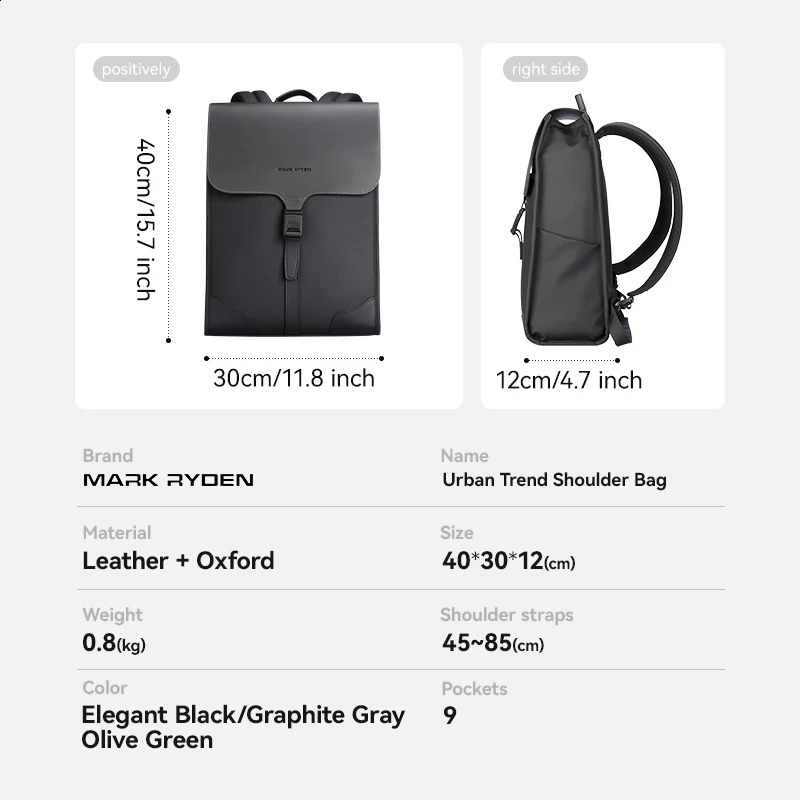 MARK RYDEN ultra-thin office laptop backpack for men lightweight 240822