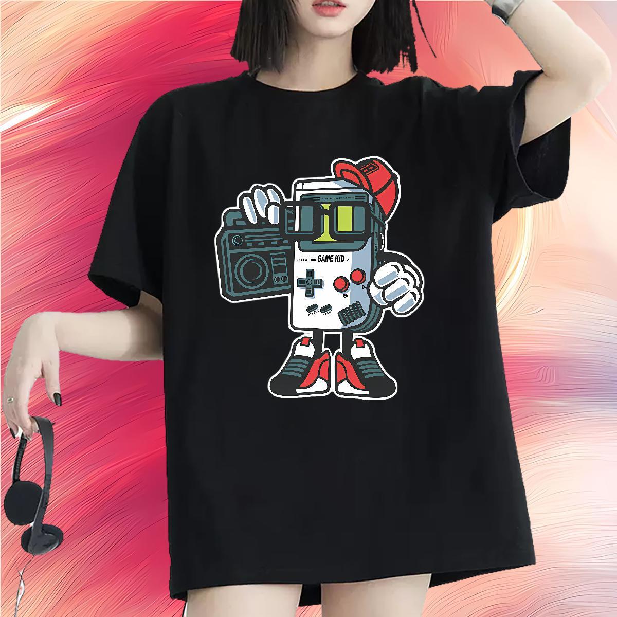 Unisex Women Tees 230g Pure Cotton play games Sports Street Wear T Shirts Women Breathable Short Sleeve Oversized L-4XL Top Tees