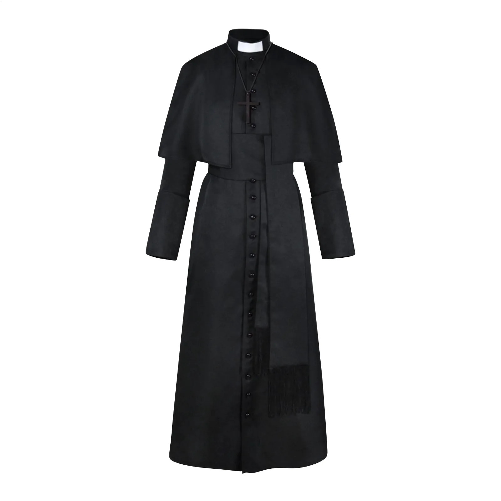 Medieval Priest Role Playing Costume Sleeping Monk Robe Witch Christ Carnival Adult Female 240823
