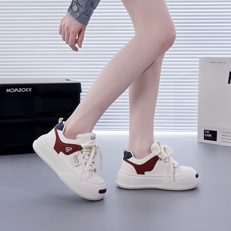 Ddmysports New White Women Autumn Thick Soled Height Increasing Board For Students Korean Version Fashion Casual Shoes YYN K OUTDOOR