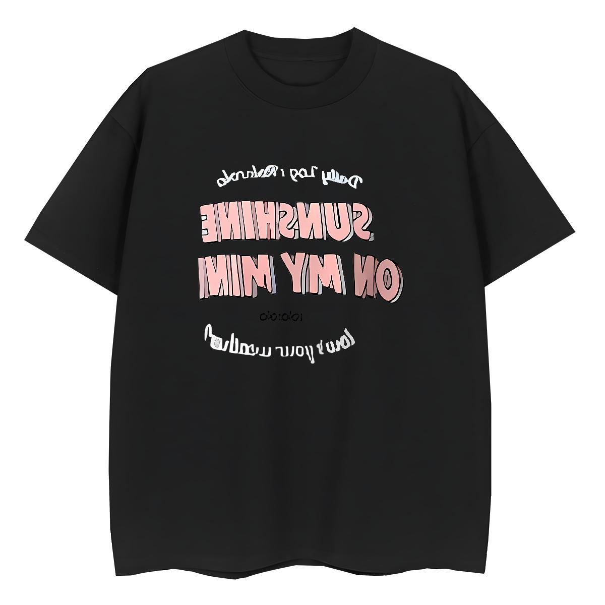 TOP Quality Mens T Shirts 230g Pure Cotton letter Sports Casual Plus Size Cartoon Round Neck Short Sleeve Mens Tshirts 2024 New Top Tees