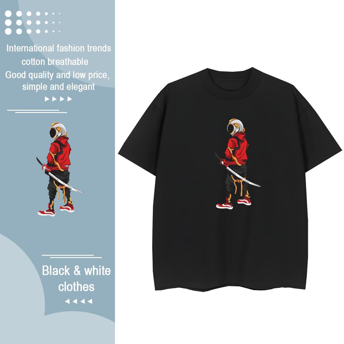 High quality Women Tees 230g Pure Cotton cosmonaut Sports Casual T Shirt For Woman O-Neck Short Sleeve Custom Printing Tops Shirt