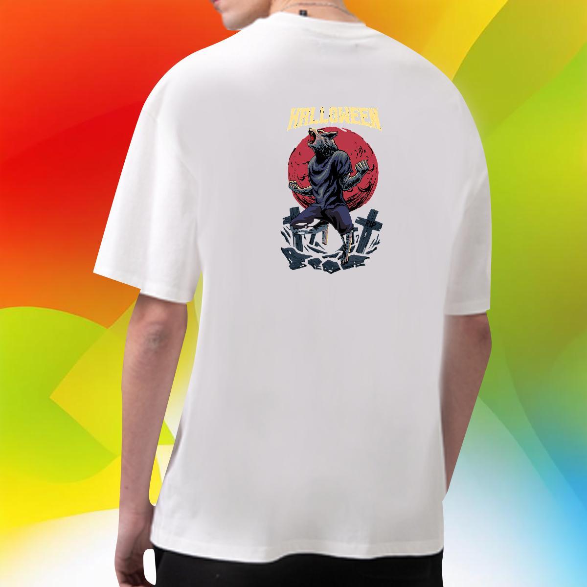 Soft T Shirts Men 230g Cotton skull Outdoor Plus Size Cartoon Short Sleeve O-Neck Men Clothes T-Shirt Classic Casual Tee Shirt