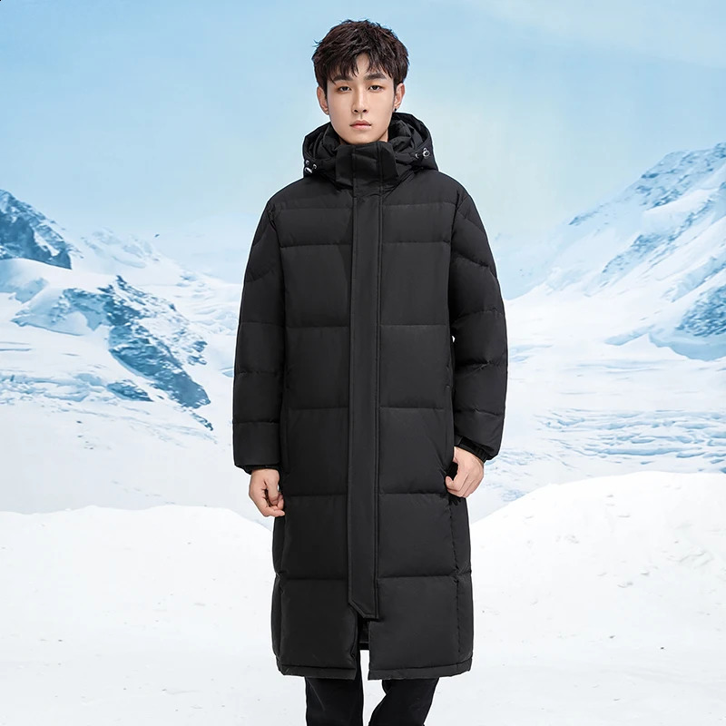30 ° C down jacket mens long for winter warmth and lightweight white duck street womens clothing 240822