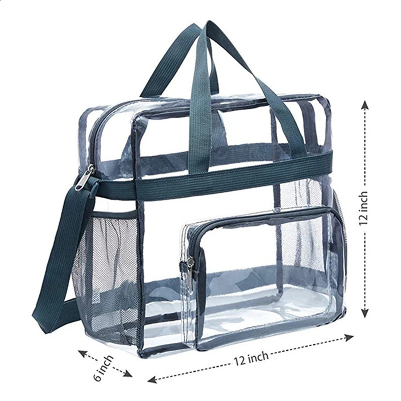 Portable PVC Transparent Shoulder Crossbody Bag Tote Satchel Handbag for Women Lady Large Capacity Clear Bag Shopping Handbag 250103