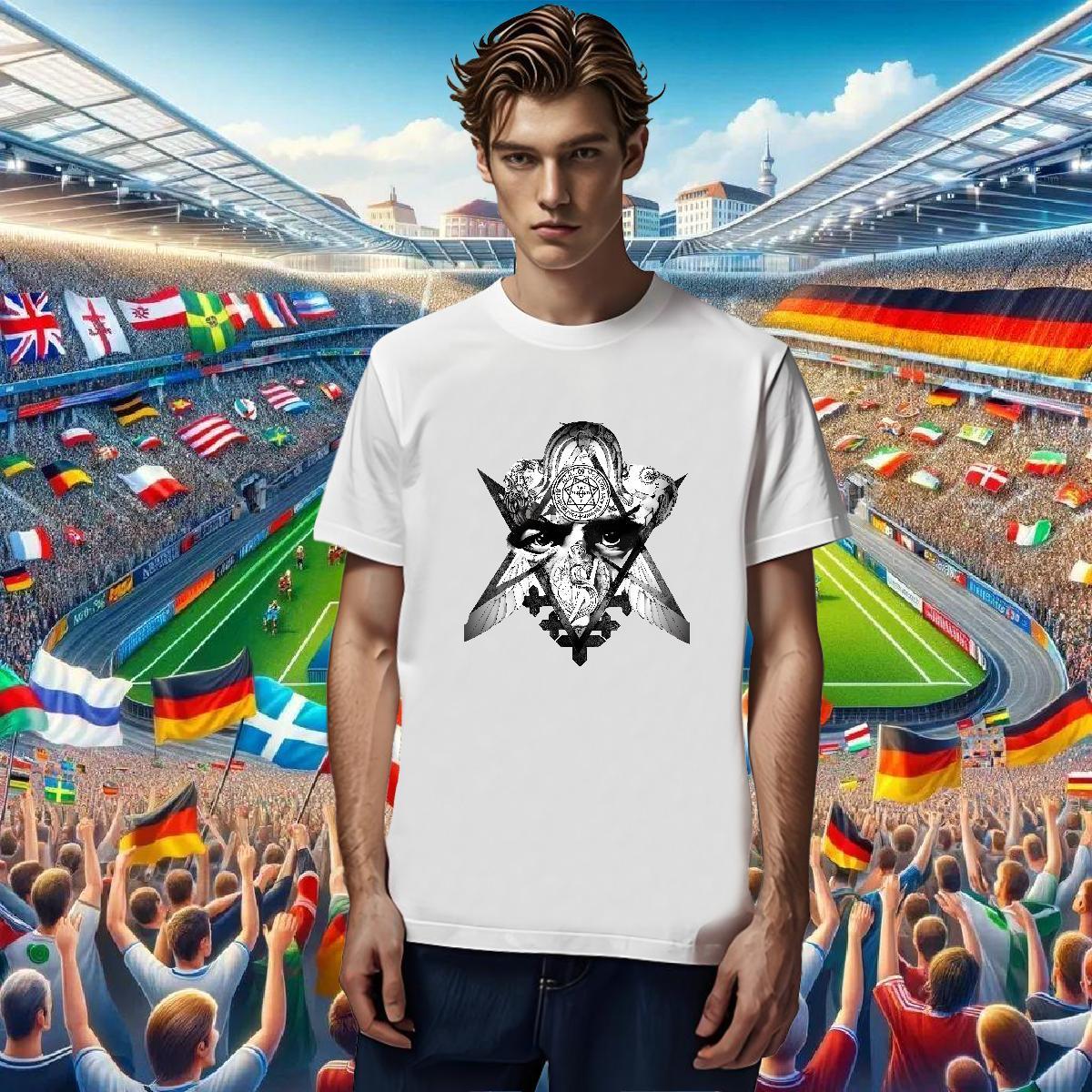 Cool Men T Shirts 230g Cotton eye of the devil Summer Casual Plus Size Cartoon Short Sleeve Soft Couples T Shirts 2024 DIY Tops Shirt