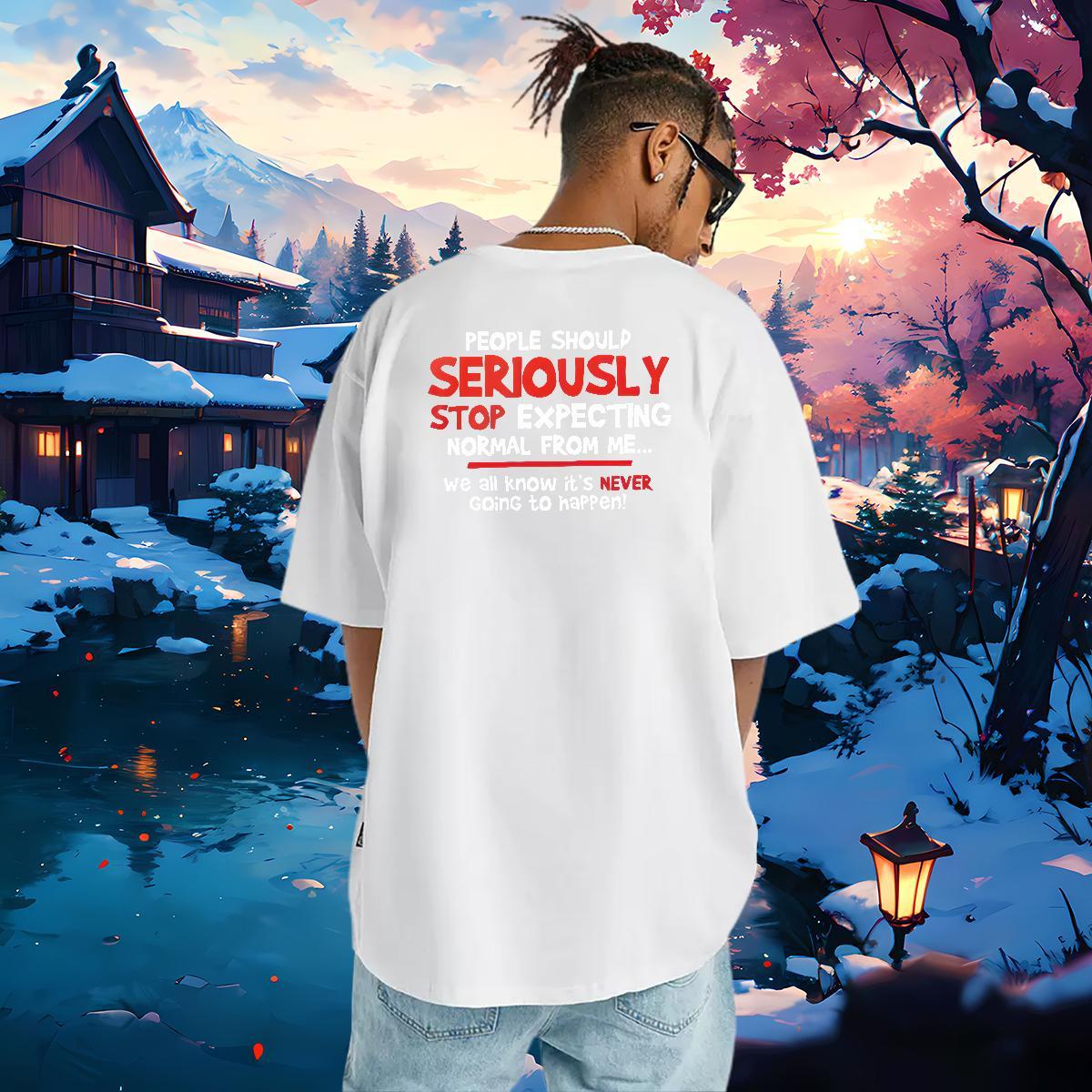 Cool T shirt 230g Cotton letter Street wear Hip Hop Anime O Neck Short Sleeves Men Tops Tees Fashion Casual Tshirts