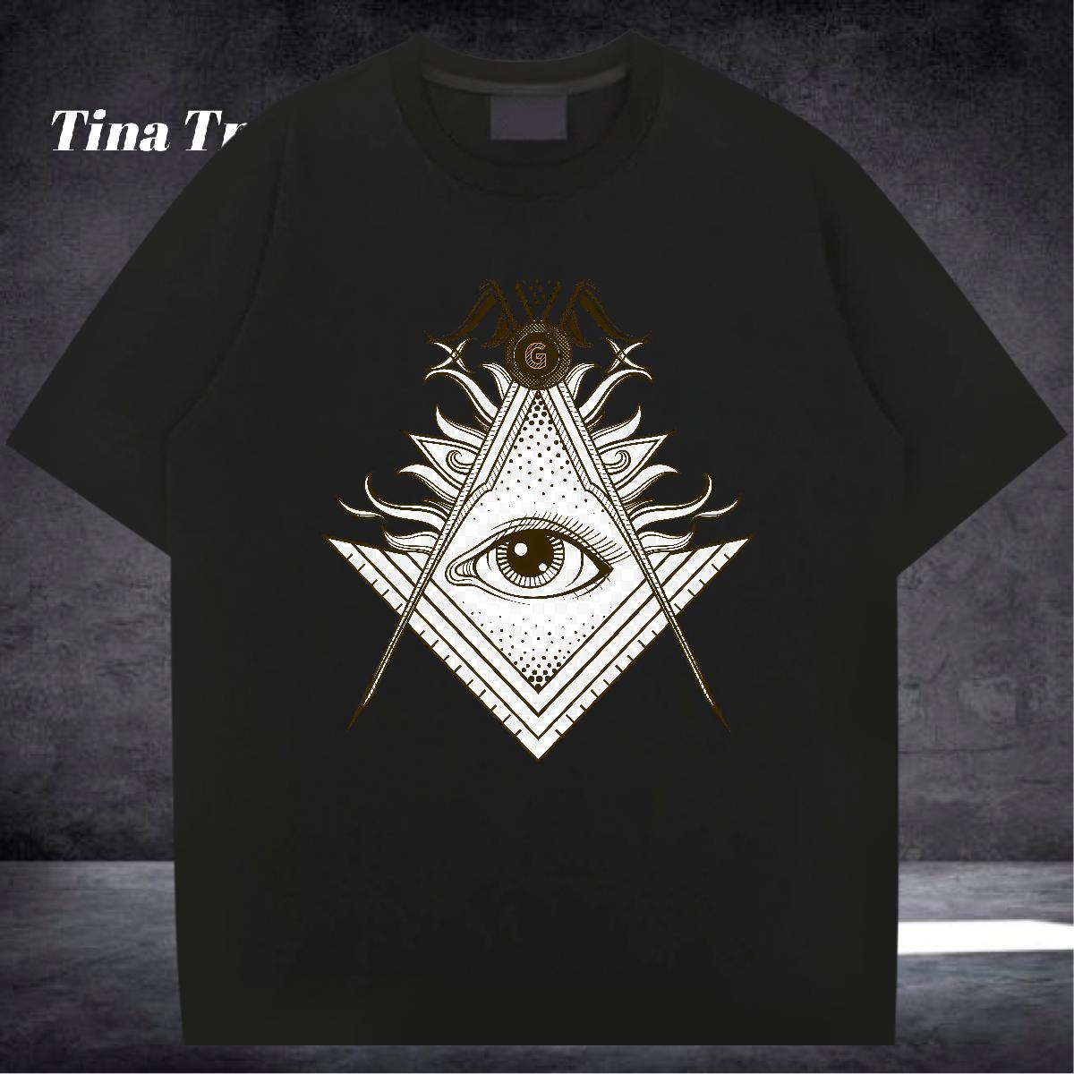 Comfortable Man T Shirts 230g Cotton eye of the devil Street Wear Customized Breathable Short Sleeve Men Tops Tees Brand Polos