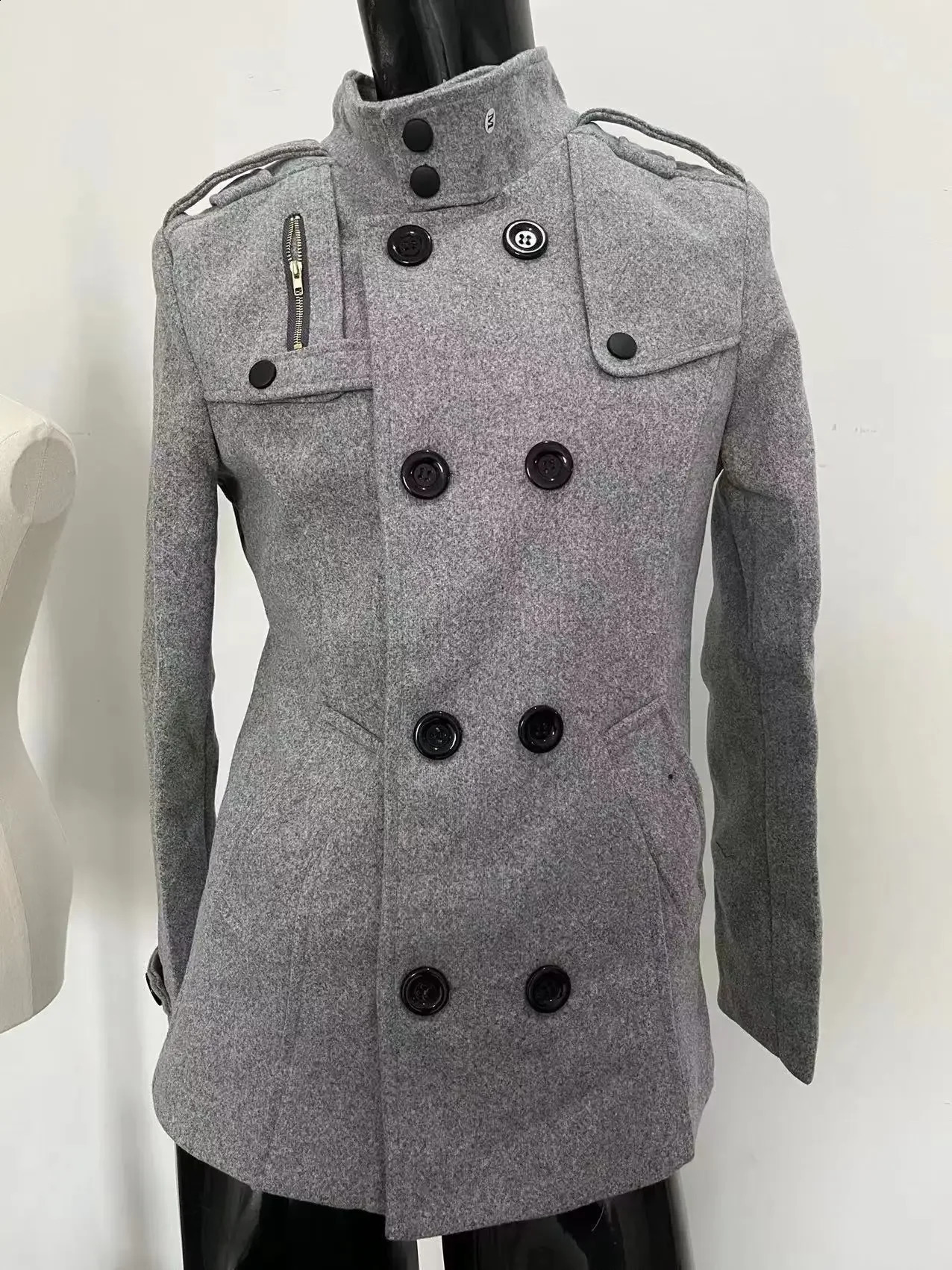 Men Slim Fit Trench Full Sleeve Double Breasted Long Coats Splice Turn Down Collar Solid Jacket Casual Male Autumn 240822