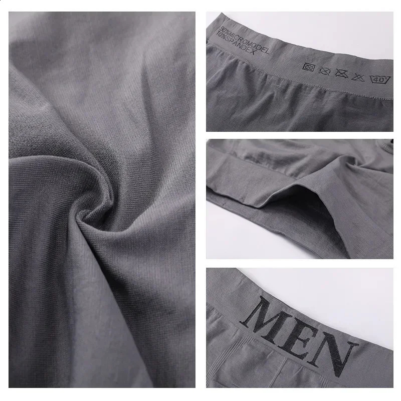 3 piecesset of mens underwear breathable boxer solid comfortable shorts black and blue 240822