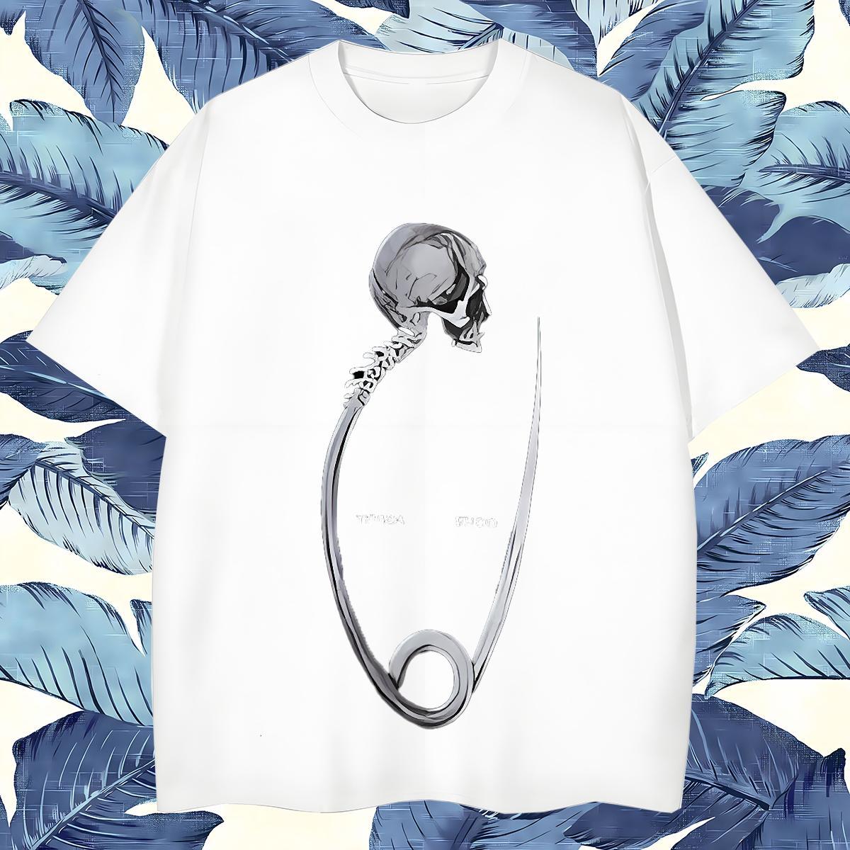 Soft T Shirts Men 230g 100% Cotton skull Sports Casual Cartoon Printing L-4XL Crew Neck Men Clothes T-Shirt Fashion Casual Tops Tees