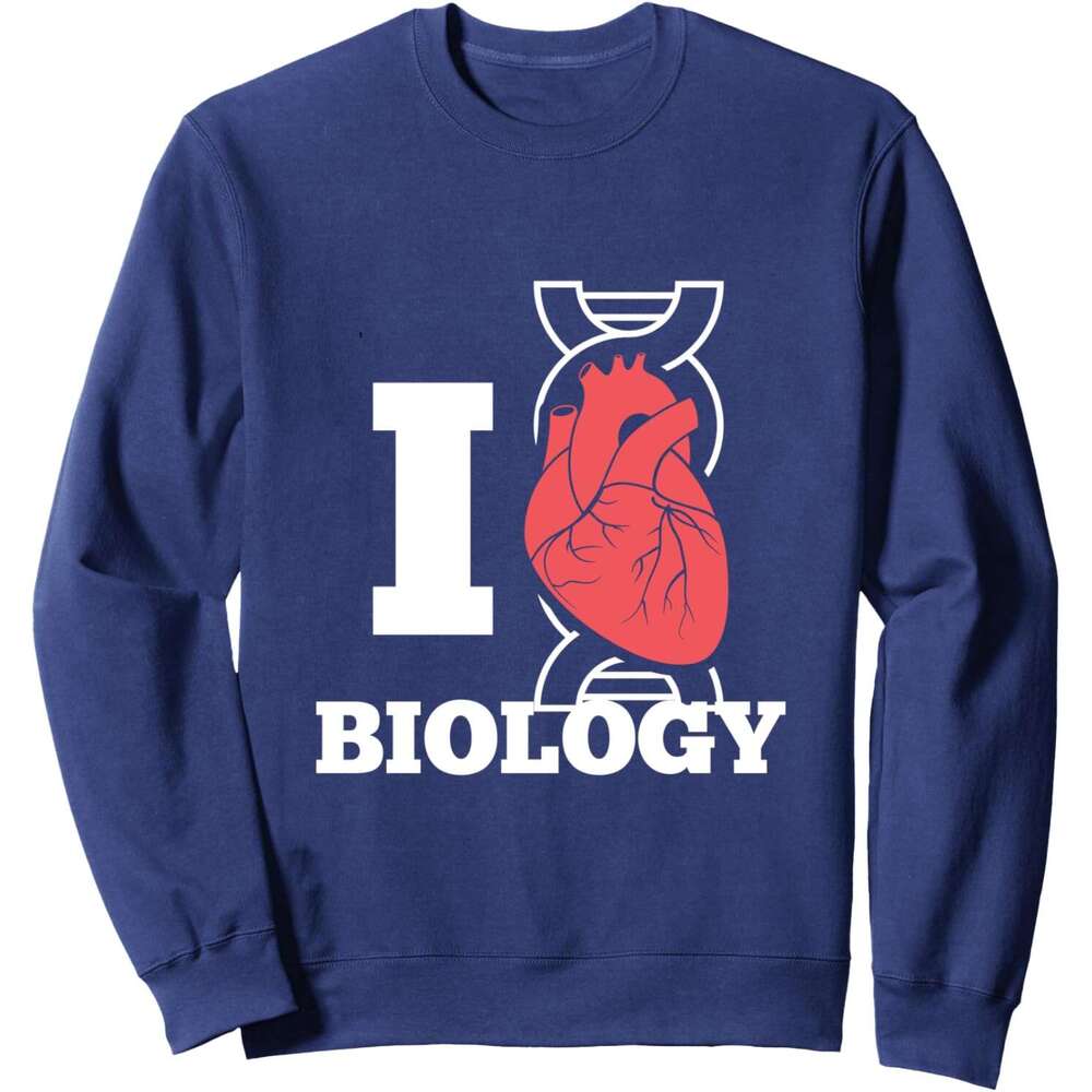 Long Sleeve Shirts for Men sweatshirt I Love Heart Biology Science Funny Gift Sweatshirt T shirt Tee Streetwear Casual tops clothes