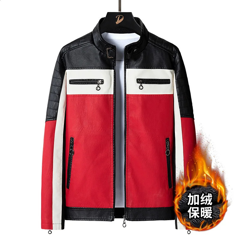 Mr.nut Mens Motorcycle Jacket Man Autumn Winter Leather Velvet Coat Male Bomber Jackets Biker Windbreaker Man Clothing 240822