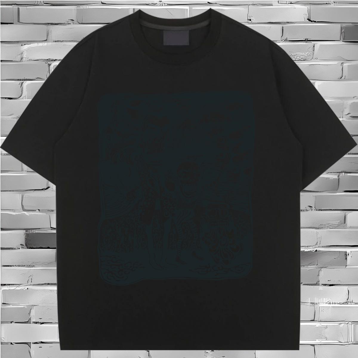 5A Unisex Tshirts 230g 100% Cotton scary Street Casual T Shirt For Woman Short sleeve Soft White Plus Size Top Tees