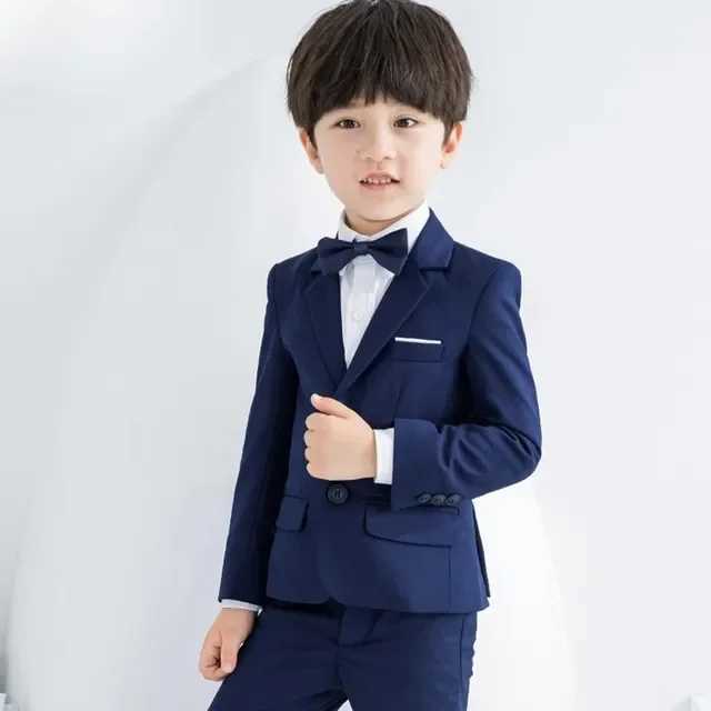 2-piece childrens formal photography set flower boy jacket evening gown teenage wedding costume childrens coat pants immersion costume W240823